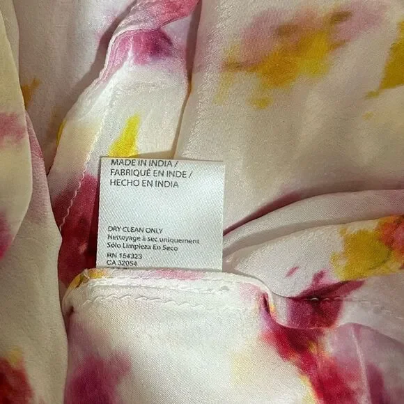 Anthropologie Pink Yellow Tie Dye Kimono Boho Festival Vacation Top OS - Picture 10 of 12